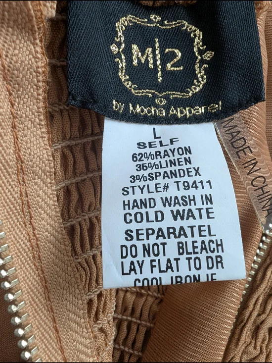 Tie-Back Ruffle Strap Crop Top - Tan - Picture 4 of 4